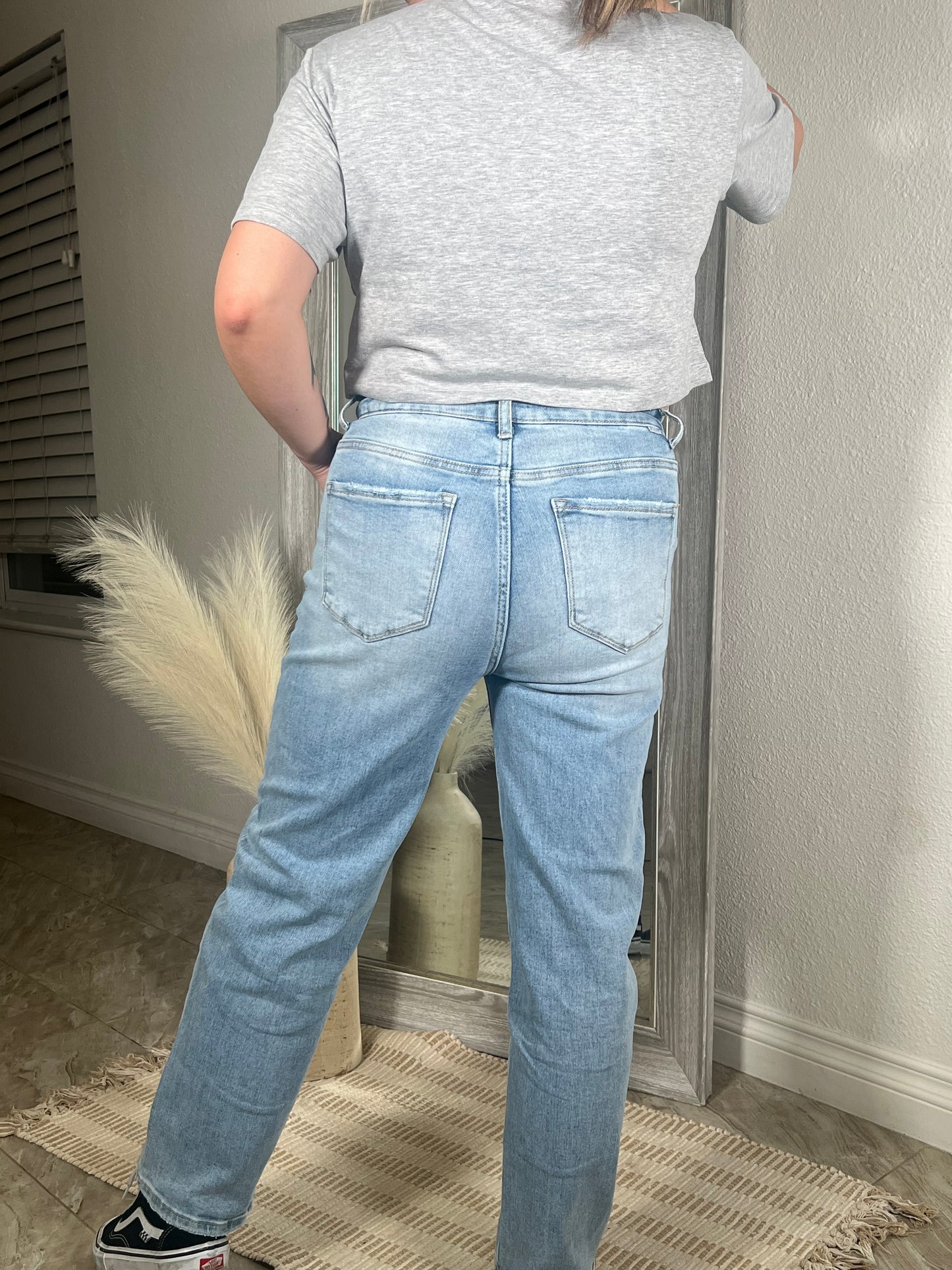 High-Rise Crossover Jeans