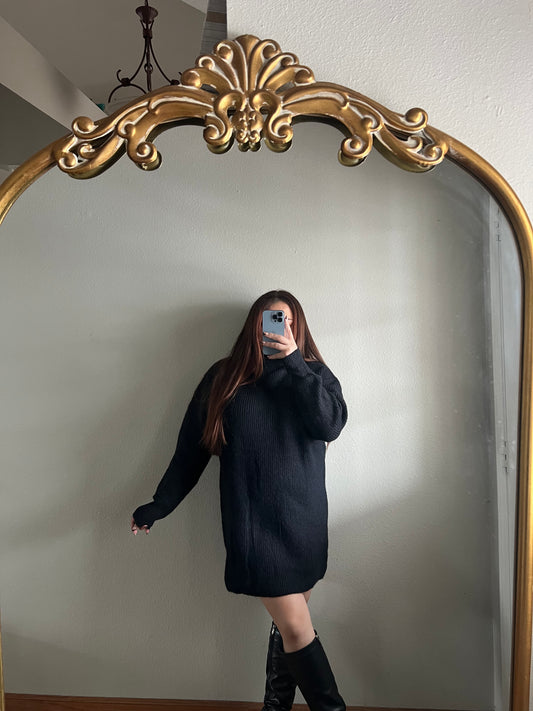 Mock Neck Sweater Mini Dress