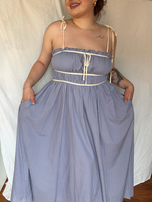 Contrast Trim Maxi Dress