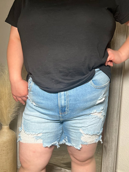 Plus Size Denim Shorts