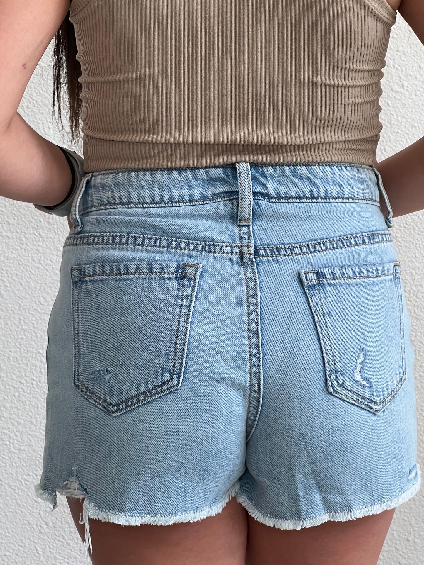 High-Rise Denim Shorts